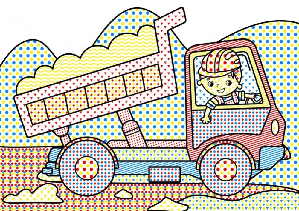 Magical Water Colorings. Construction Machinery