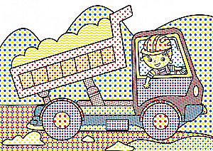 Magical Water Colorings. Construction Machinery