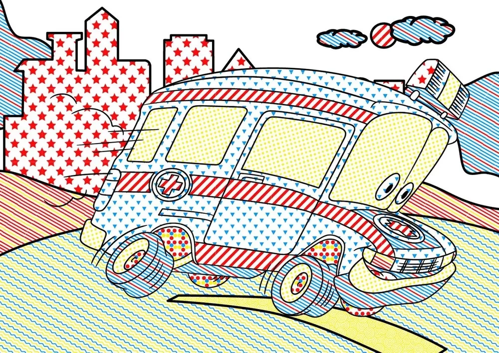 Magical Watercolor Coloring Book. Special Transport