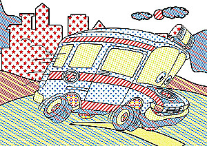 Magical Watercolor Coloring Book. Special Transport