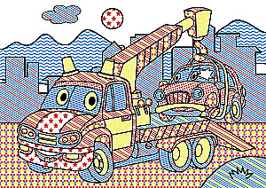 Magical Watercolor Coloring Book. Special Transport