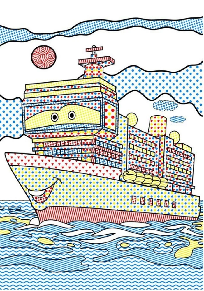 Magic Water Coloring. Ships