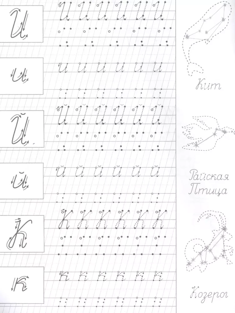 Copybooks with Reference Points. Capital Letters and Numbers