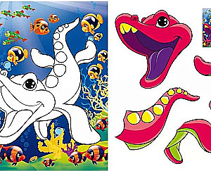 Applications + Coloring. Funny Dinosaurs