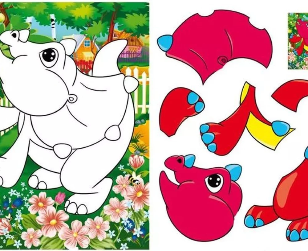 Applications + Coloring. Funny Dinosaurs