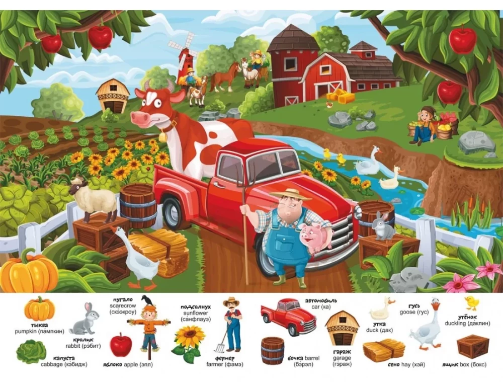 The First Wimmelbuch with Stickers. Farm