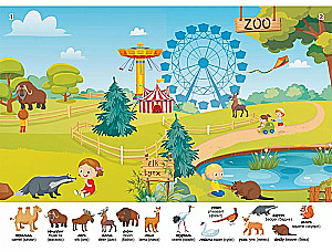 The First Wimmelbuch with Stickers. Zoo