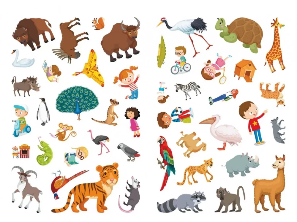 The First Wimmelbuch with Stickers. Zoo