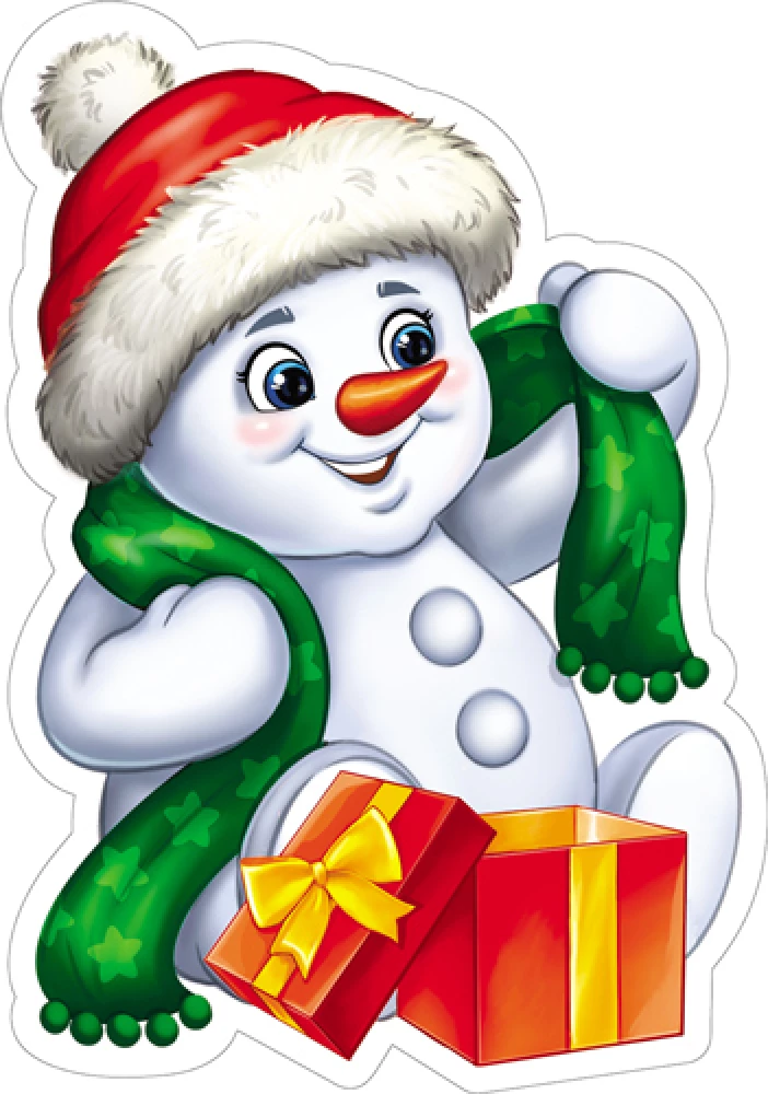 Cut-out figure. Snowman with a scarf