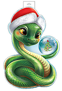 Die-Cut Poster A3. Symbol of the Year. New Year's Snake Boy (double-sided)