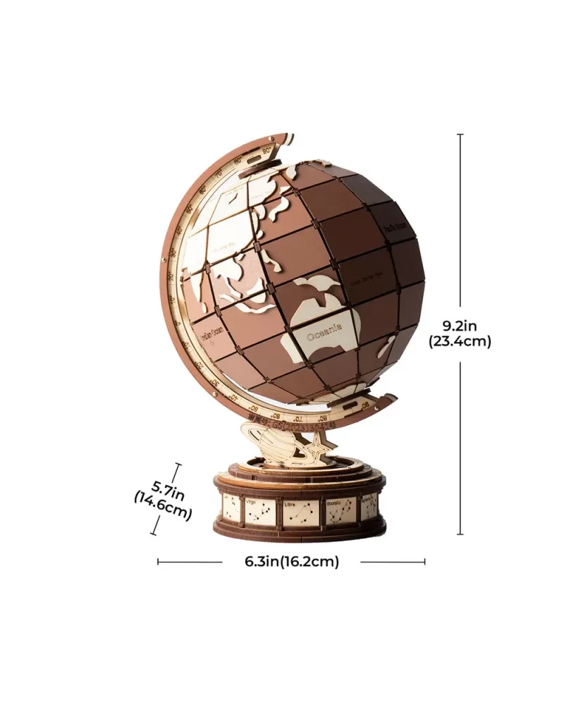 Drewniana układanka 3D - Globus. Cuda świata