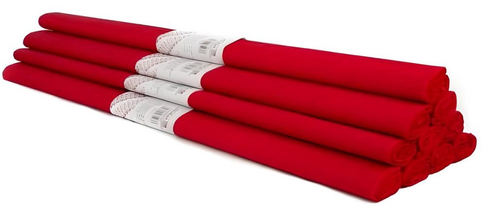 Krepa papīrs - sarkans, 50 x 200 cm, 1 ruļļi