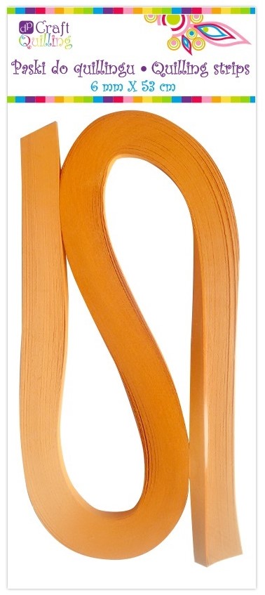 Quilling lentes 6 mm - oranžas, 100 gab.