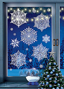 New Year Window Stickers - Magical Snowflakes