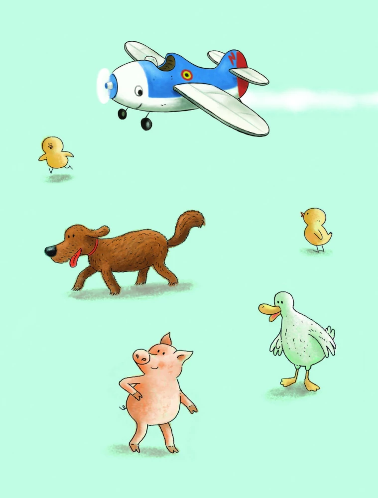 Der kleine rote Traktor und das Flugzeug