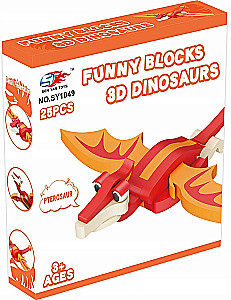 3D constructor - Orange dinosaur, 25 pieces