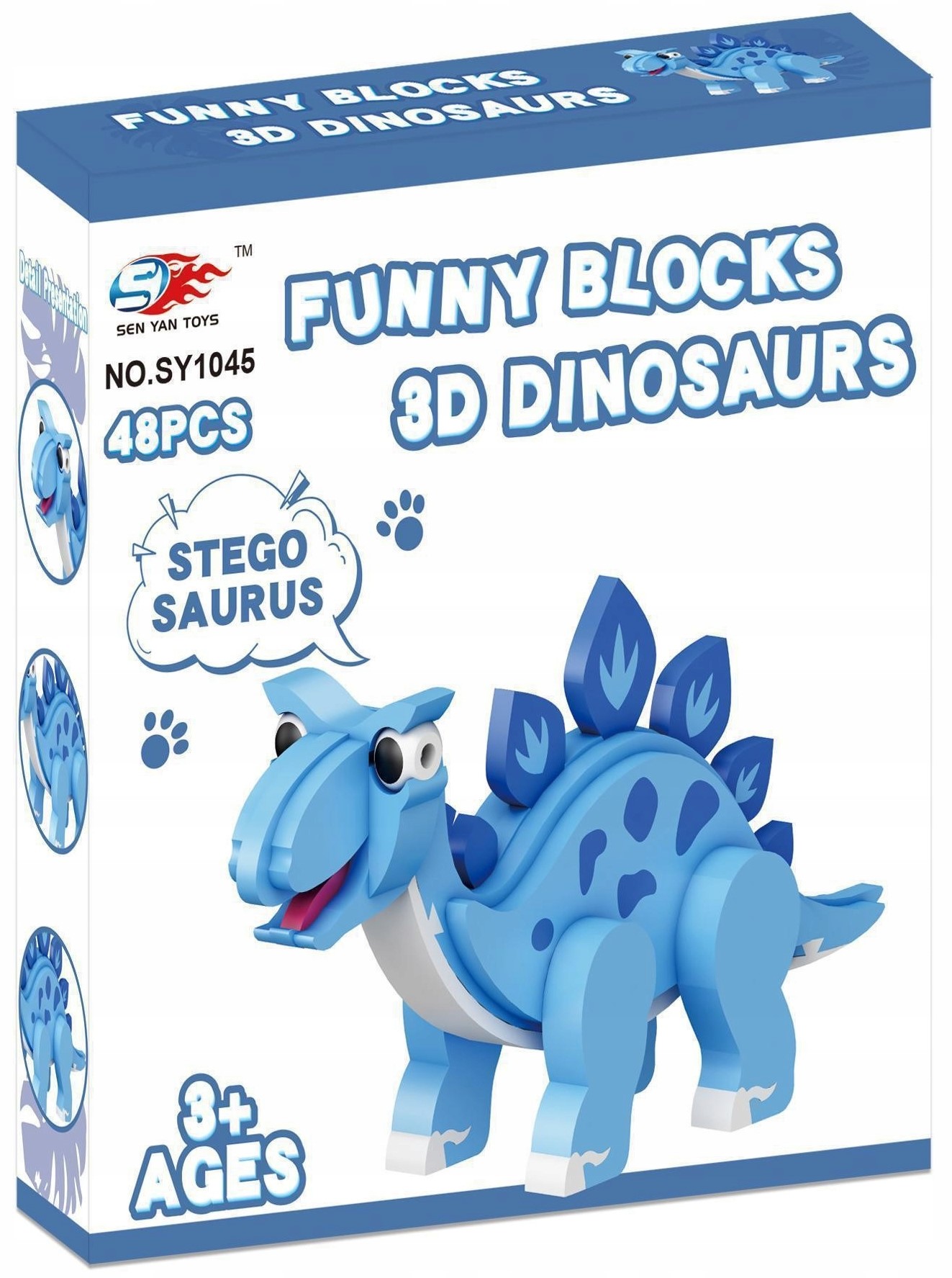3D Designer - Blue Dinosaur, 48 Pieces