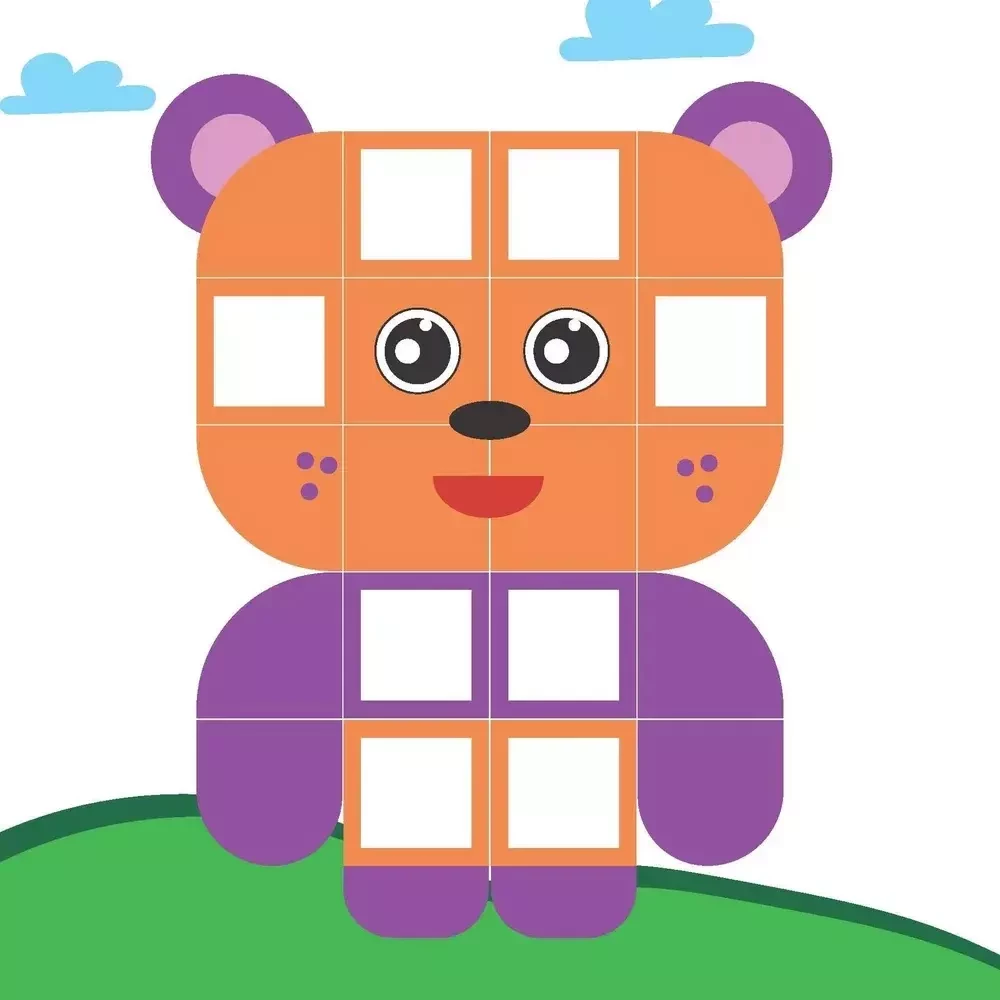 Sticker Mosaic for Toddlers. Level 1. With Rocket