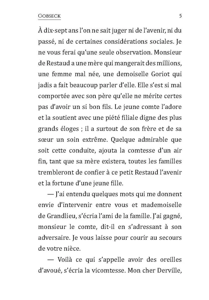 Gobseck - in French