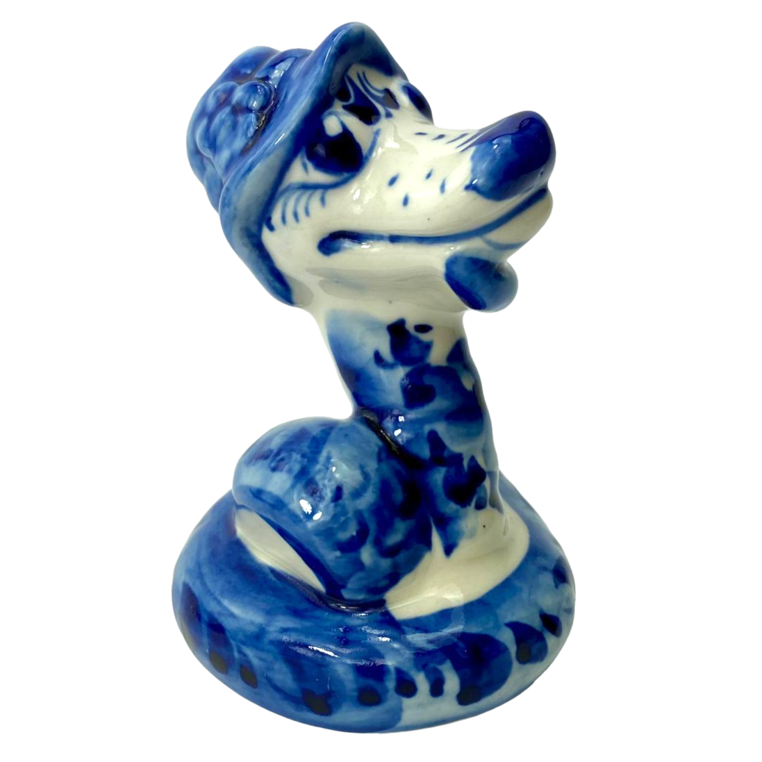 Figurka porcelanowa - Wąż w kapeluszu (12x9)