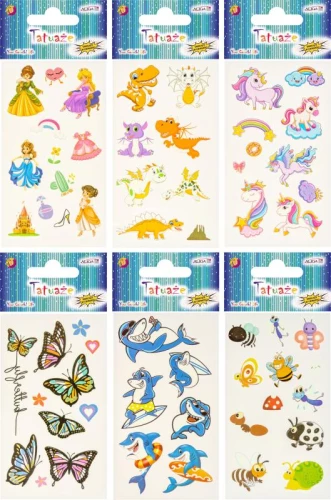 Glow in the dark tattoos, assorted