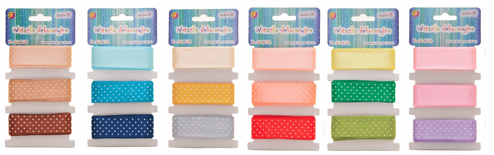 Geschenk Satinband mit Punkten (2,5 cm x 3 m)