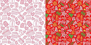 Holiday on the Doorstep. New Year Decorations and Paper Postcards