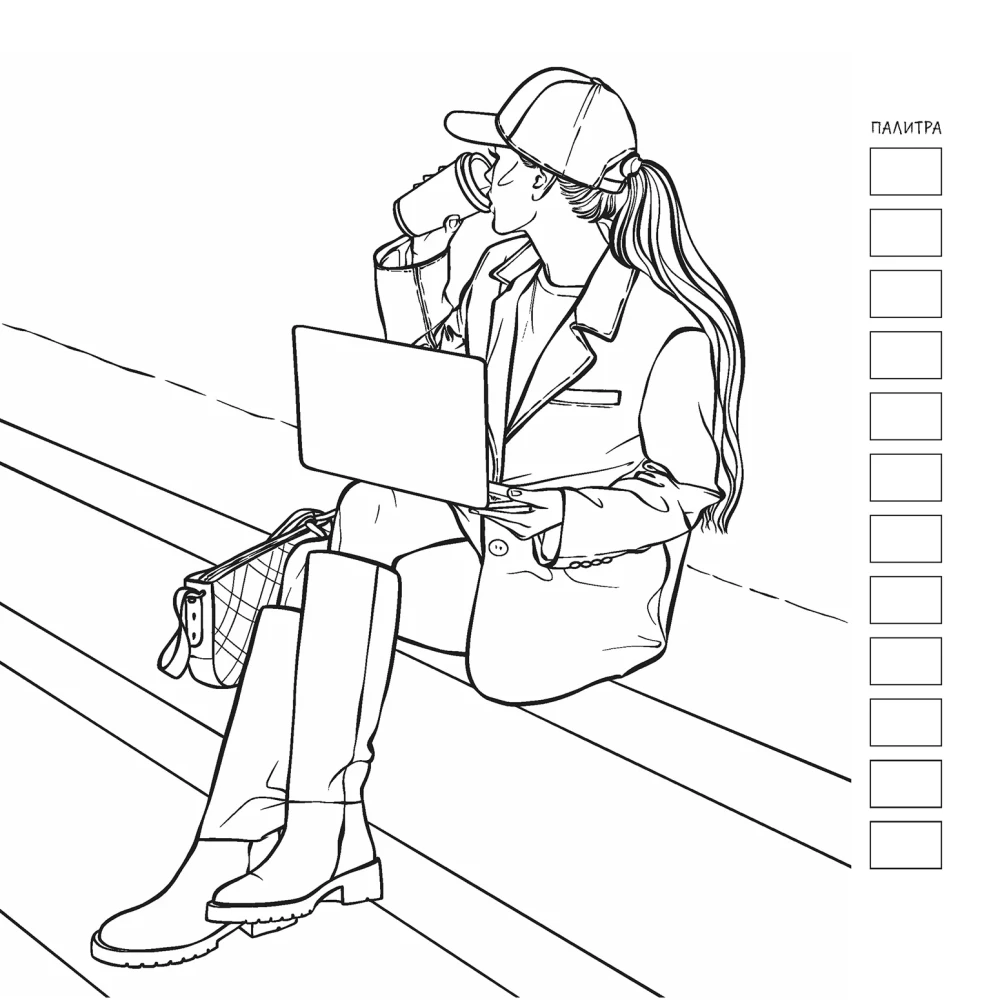 Coloring Book - Fashion Girl for Marker Work