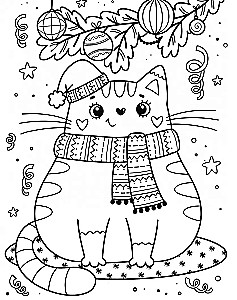 Art Coloring Book for New Year. Snowman in a Car