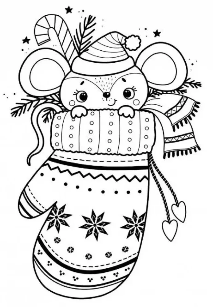 Art coloring book for the New Year. Christmas trees