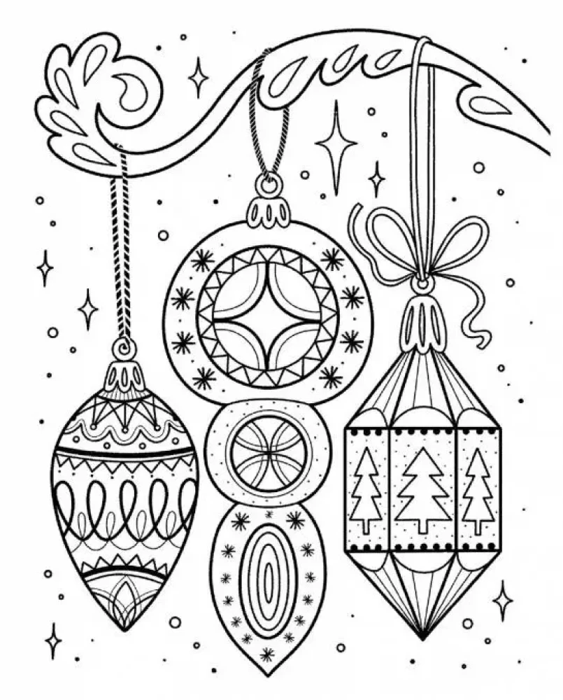 Art coloring book for the New Year. Gingerbread house