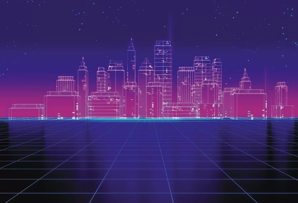 Sketchbook and Notebook with Templates and Creative Grids for Drawing and Notes (Neon Vibes with the City)