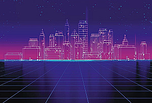 Sketchbook and Notebook with Templates and Creative Grids for Drawing and Notes (Neon Vibes with the City)