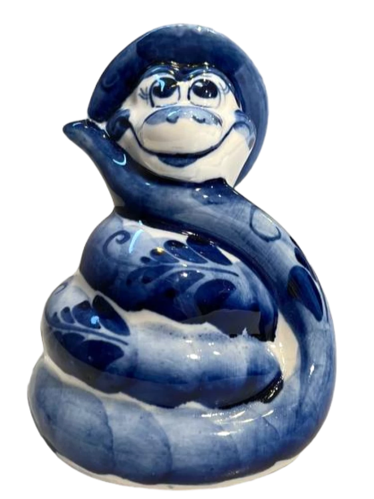 Porcelain figurine - Snake - Hat (10x9)