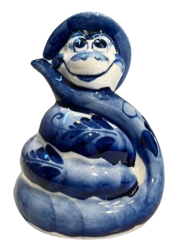 Porcelain figurine - Snake - Hat (10x9)