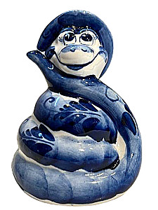 Porcelain figurine - Snake - Hat (10x9)