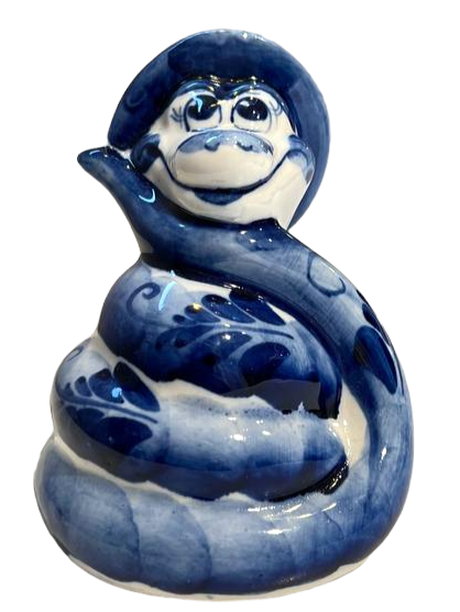 Figurka porcelanowa - Wąż - Kapelusz (10x9)