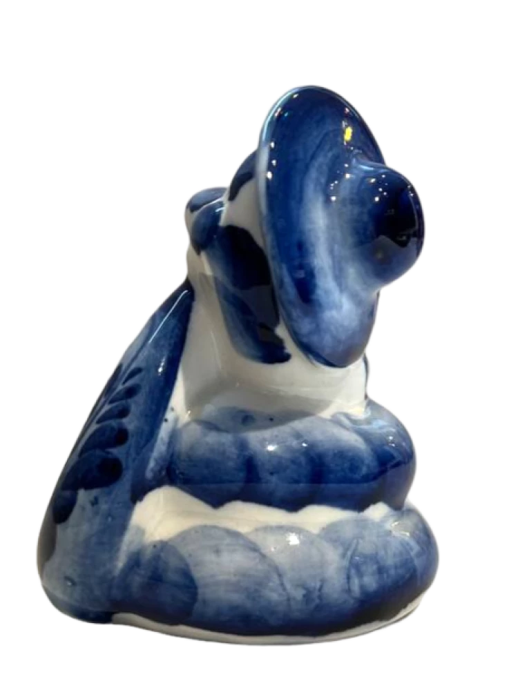Porcelain figurine - Snake - Hat (10x9)