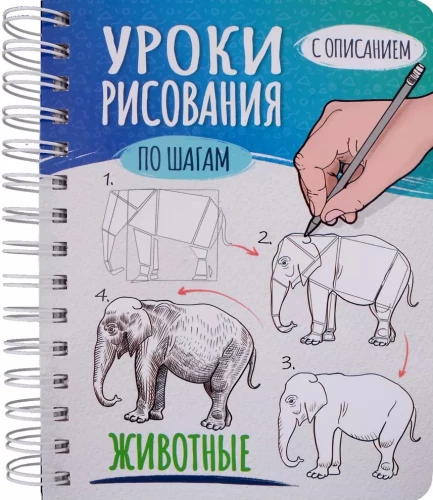 Скетчбук А5 уроки рисования по шагам. Животные