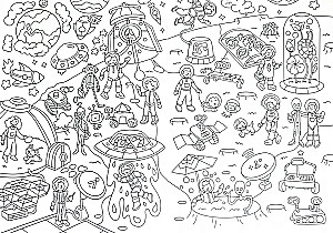 Coloring Book-Wimmelbuch. Space Adventures
