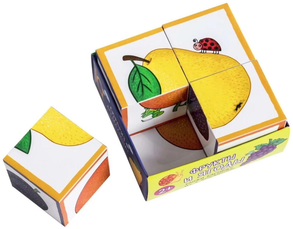 Smart Cubes in a Tray. 4 pieces. Fruits and Berries