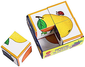 Smart Cubes in a Tray. 4 pieces. Fruits and Berries