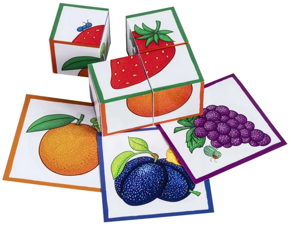 Smart Cubes in a Tray. 4 pieces. Fruits and Berries