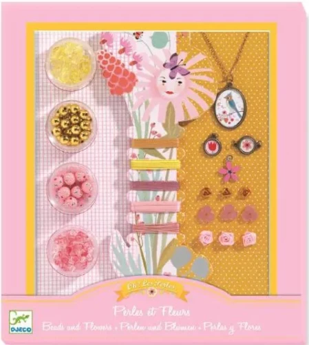 Djeco Jewelry Making Set - Beads and Flowers