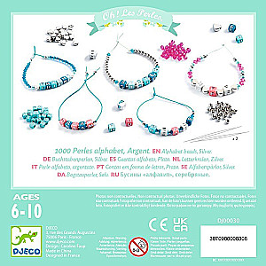 Creativity Set - Alphabet Beads. Silver
