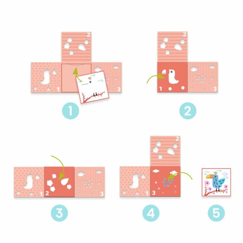Coloring - 3 stencils, 1 picture