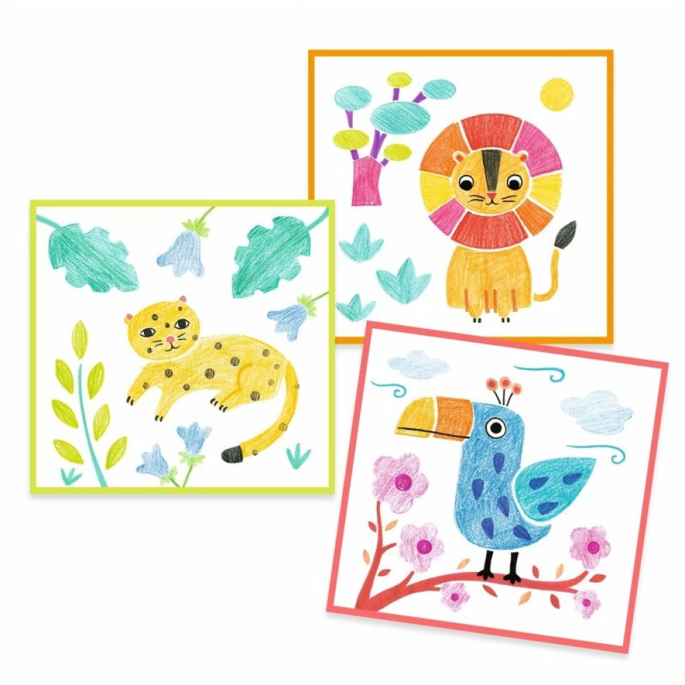 Coloring - 3 stencils, 1 picture