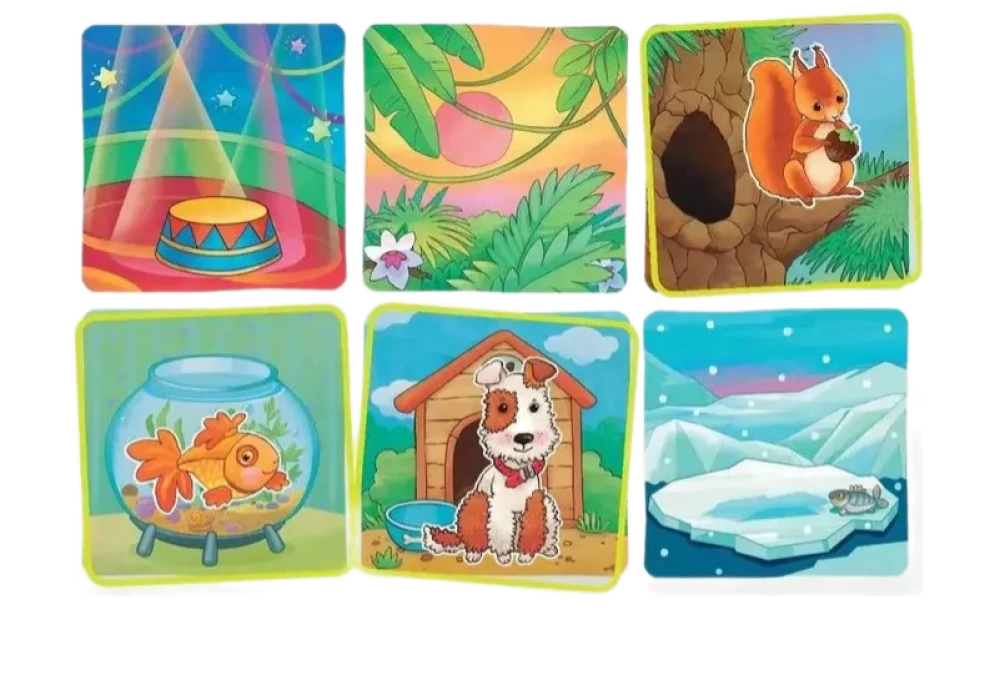 Plastic Lotto for Toddlers. Who Lives Where? Picking a House