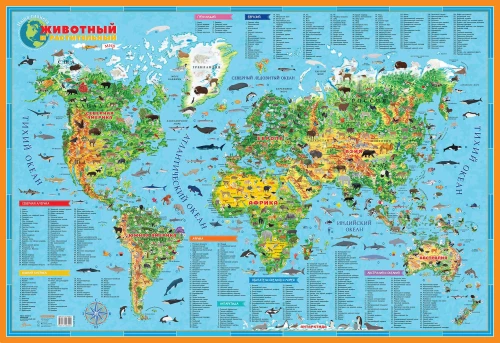 Our Planet. Animal and Plant World. Map for Children