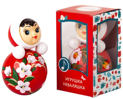Roly-poly toy - Painted doll, 15 cm